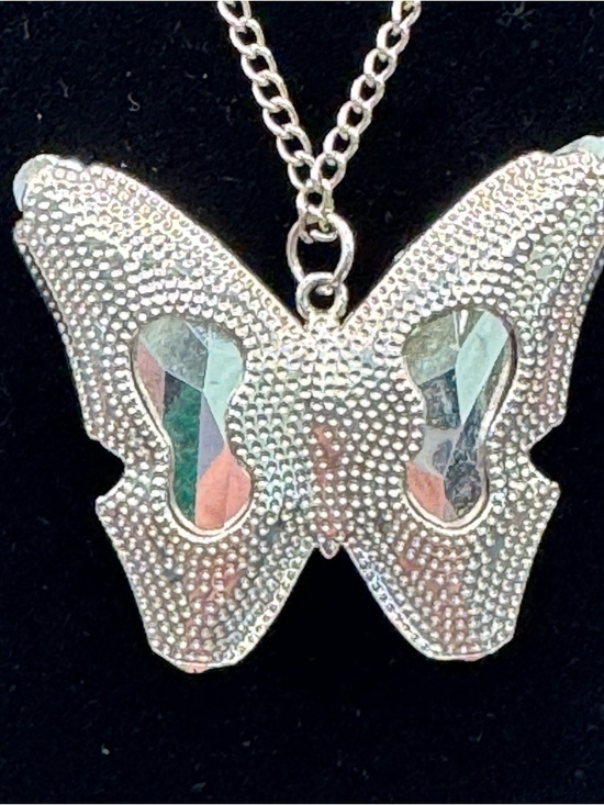 Purple Unicorn Iridescent Butterfly Crystal Pendant Necklace - Picture 4 of 4